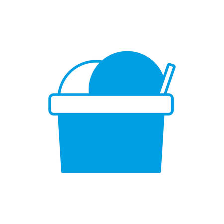 Ice cream cup icon over white background vector illustrationのイラスト素材