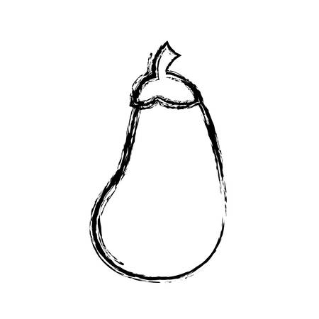 kawaii eggplant icon over white background vector illustrationのイラスト素材