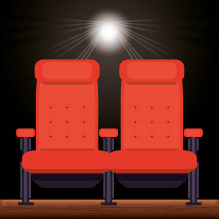cinema with comfortable chair to watch movie vector illustrationのイラスト素材