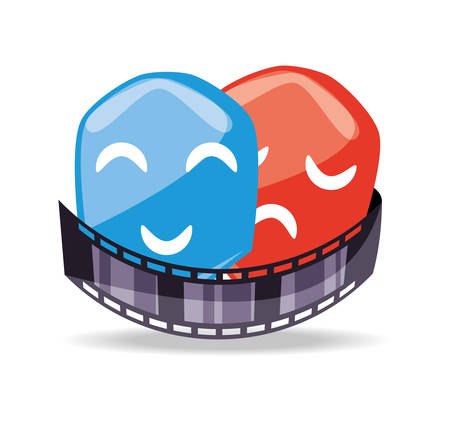 filmstrip with genres scene to short film vector illustrationのイラスト素材