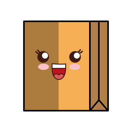 kawaii carton box icon over white background vector illustrationのイラスト素材