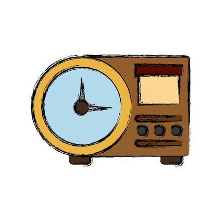 Clock icon over white background vector illustrationのイラスト素材