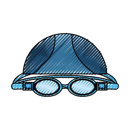 Swimming cap and glasses icon vector illustration graphic designのイラスト素材