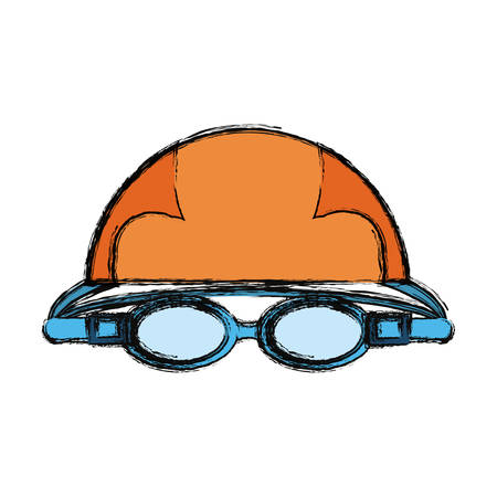 Swimming cap and glasses icon vector illustration graphic designのイラスト素材