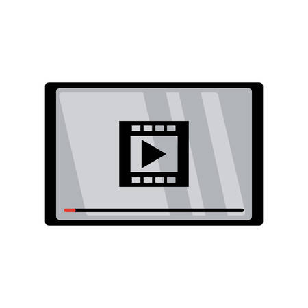 Movie screen with play button icon vector illustration graphic designのイラスト素材