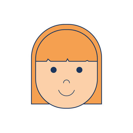 cartoon woman icon over white background colorful design vector illustrationのイラスト素材