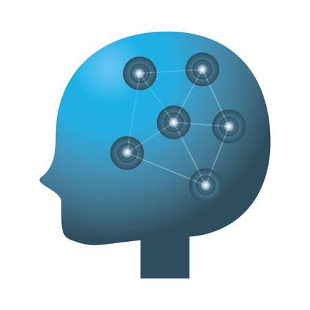 Human head silhouette icon vector illustration graphic designのイラスト素材