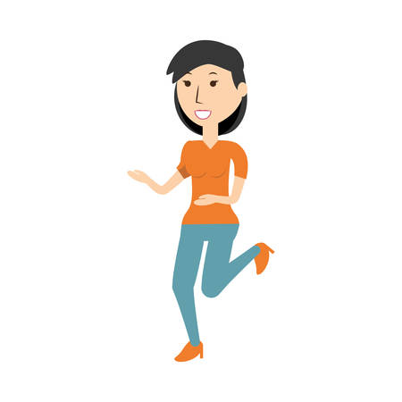 Young woman cartoon icon vector illustrationのイラスト素材