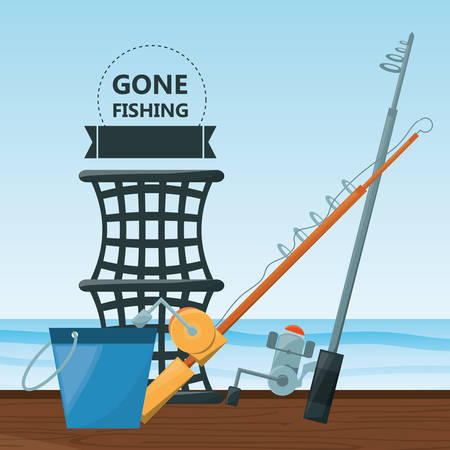 fishing equipment basic for catch vector illustrationのイラスト素材