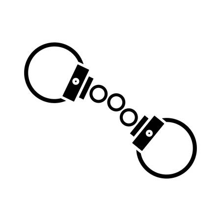 Handcuffs icon over white background vector illustrationのイラスト素材