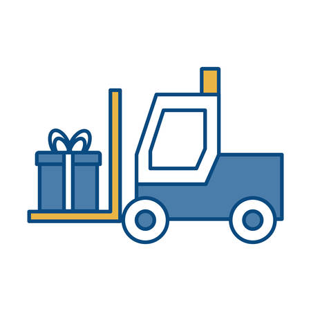 forklift truck icon over white background colorful design vector illustrationのイラスト素材