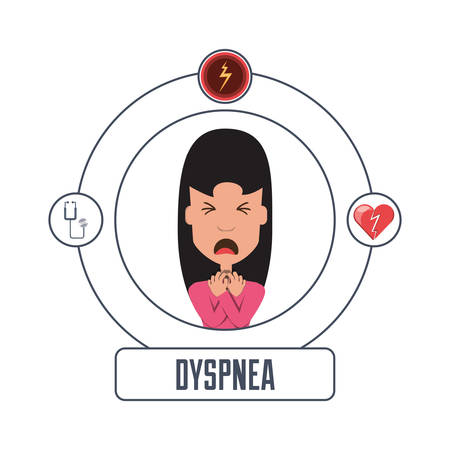woman with heart attack symptoms and condition vector illustrationのイラスト素材