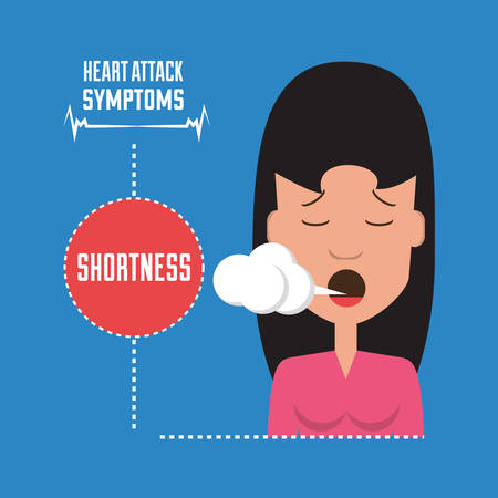 woman with heart attack symptoms and condition vector illustrationのイラスト素材