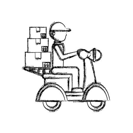 Motorcycle courier vehicle icon vector illustration graphic designのイラスト素材