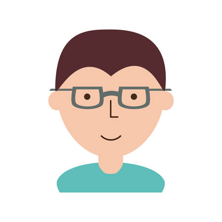Man with glasses cartoon icon vector illustration graphic designのイラスト素材