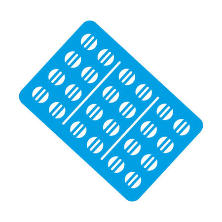 Medicine Tablets Blister Pack icon over white background vector illustrationのイラスト素材
