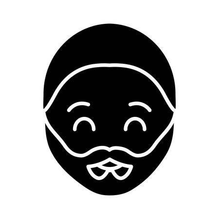 man with beard icon over white background vector illustrationのイラスト素材