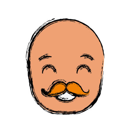 man with mustache icon over white background colorful design vector illustrationのイラスト素材