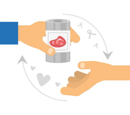 food donation support to charity of the people vector illustrationのイラスト素材
