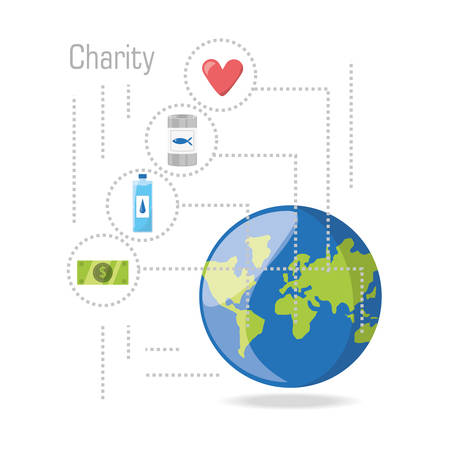 donation support symbol to charity of the people vector illustrationのイラスト素材