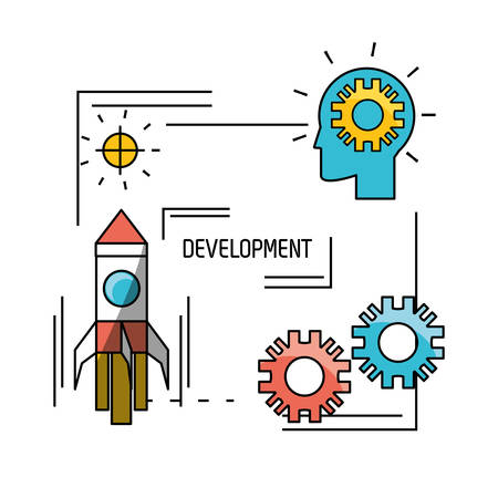 technology teamwork to development process vector illustrationのイラスト素材