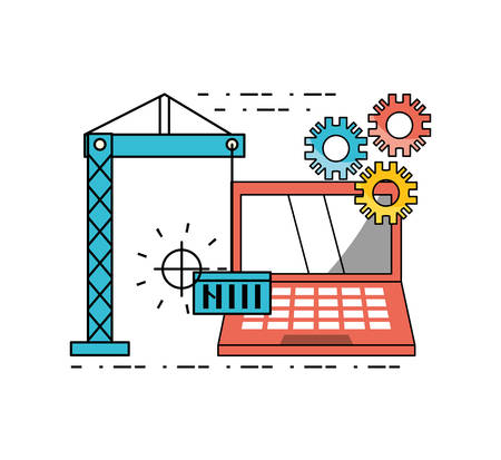 technology teamwork to development process vector illustrationのイラスト素材
