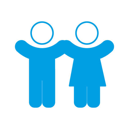 pictogram couple of woman and man icon over white background vector illustrationのイラスト素材