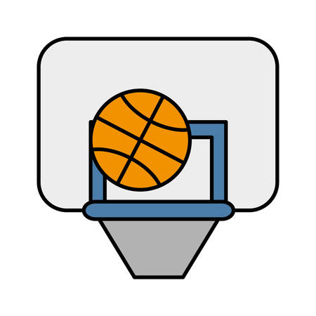 basketball ball and board icon over white background vector illustrationのイラスト素材