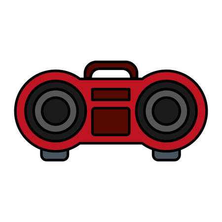 boombox stereo icon over white background vector illustrationのイラスト素材