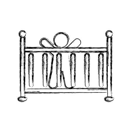 Baby with cradle icon vector illustration graphic designのイラスト素材
