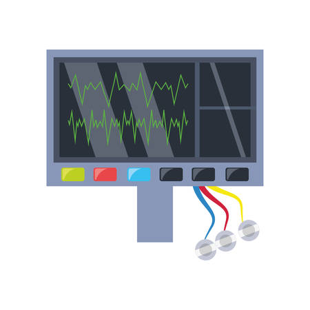 Heartbeat machine equipment over white background iconのイラスト素材
