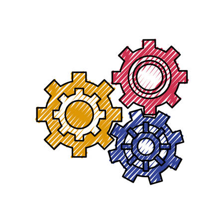 Gears machinery pieces icon vector illustration graphic designのイラスト素材