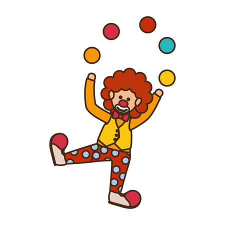 Circus clown cartoon icon vector illustration graphic designのイラスト素材