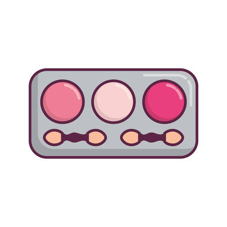 eye shadows palette icon over white background colorful design vector illustrationのイラスト素材