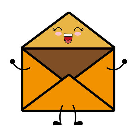 envelope icon over white background vector illustrationのイラスト素材
