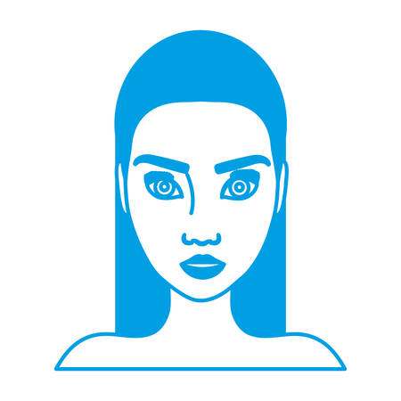 woman face icon over white background vector illustrationのイラスト素材