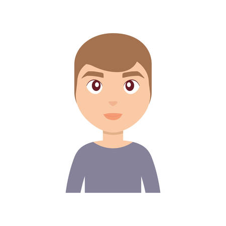 cartoon man icon over white background colorful design  vector illustrationのイラスト素材