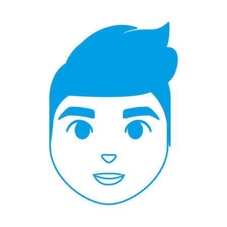 cartoon man face icon over white background vector illustrationのイラスト素材