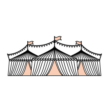 Circus striped tent over white background graphic designのイラスト素材
