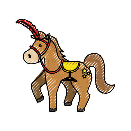 Circus horse cartoon icon vector illustration graphic designのイラスト素材