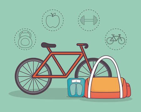 Healthy and fitness lifestyle icons.のイラスト素材