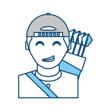 Man with bow arrows icon vector illustration graphic designのイラスト素材