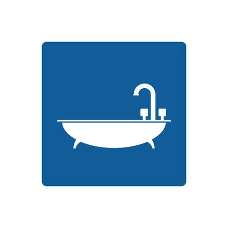 Bath symbol isolated over white background icon vector illustrationのイラスト素材