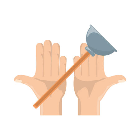 Toilet pump tool over white background vector illustrationのイラスト素材