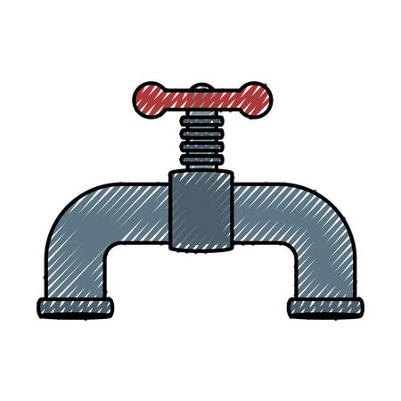 pipe plumbing symbol over white background vector illustrationのイラスト素材