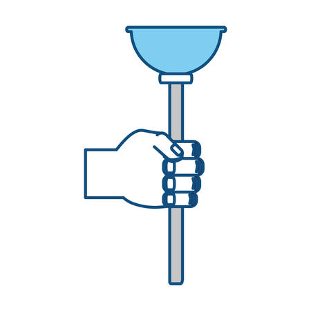 Toilet pump tool over white background vector illustrationのイラスト素材