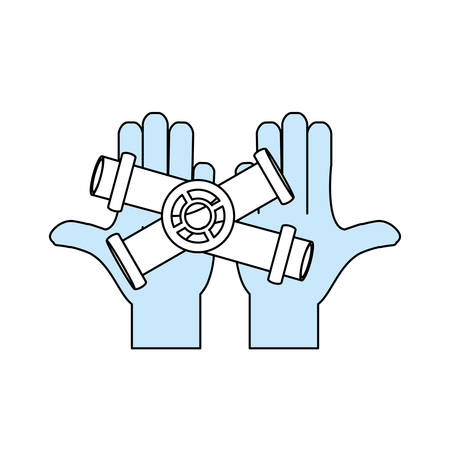 pipe plumbing symbol over white background vector illustrationのイラスト素材