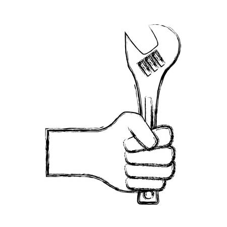 Plumbing wrench isolated over white background vector illustrationのイラスト素材