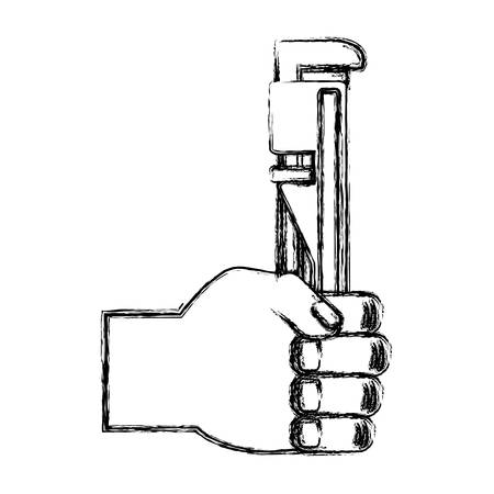 Plumbing wrench isolated over white background vector illustrationのイラスト素材