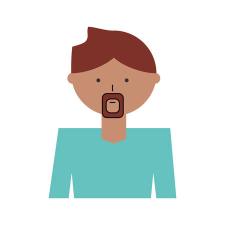 Man cartoon profile over white background vector illustrationのイラスト素材